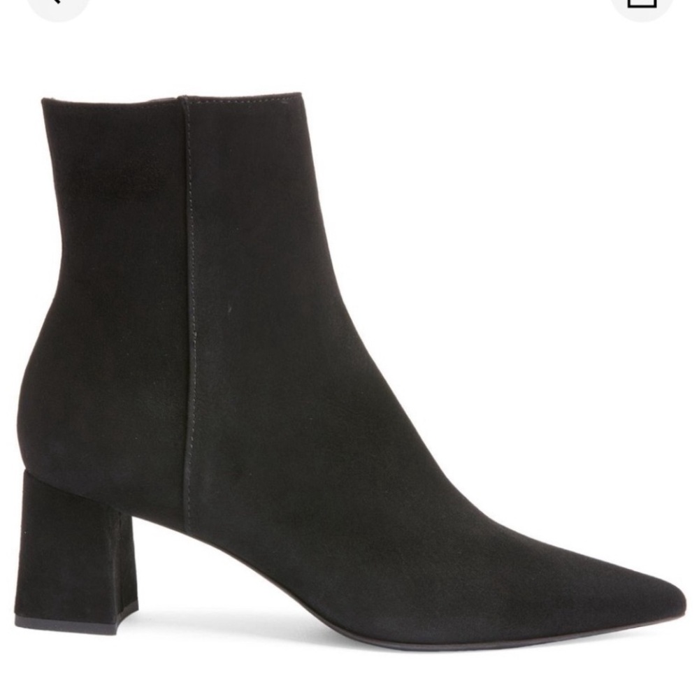 New! AGL Mimma Pointed Toe Block Heel Suede Leather Bootie Sz 8.5 $495
